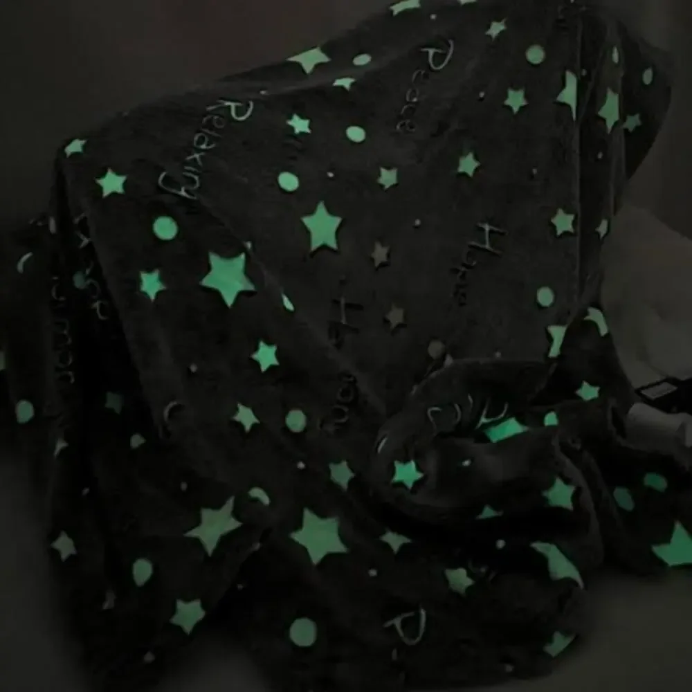 NWT! Glow in The‎ Dark Throw Blanket Gray,50